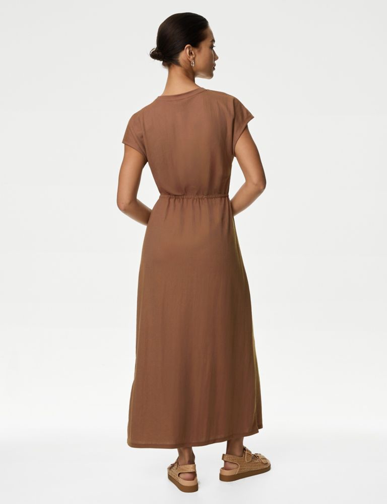 Pure Cotton Striped Midi Dress, M&S Collection