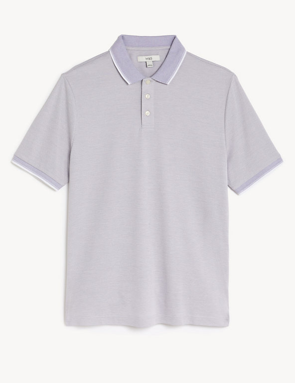 Modal Rich Tipped Collar Polo Shirt Image 1 of 1