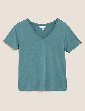 Modal Rich V-Neck Short Sleeve T-Shirt Image 2 of 5
