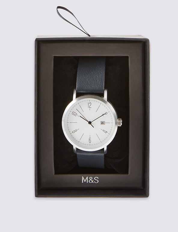 Modern Round Face Strap Watch Image 1 of 2