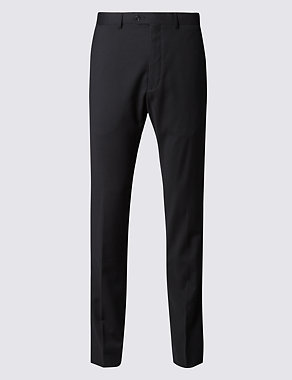 Modern Slim Flat Front Twill Trousers Image 2 of 4