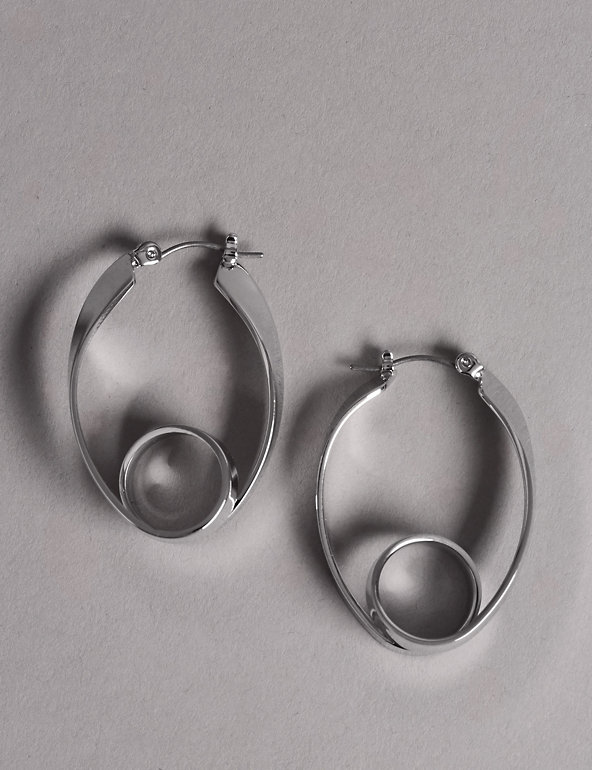 Modern Swirl Hoop Earrings Image 1 of 2