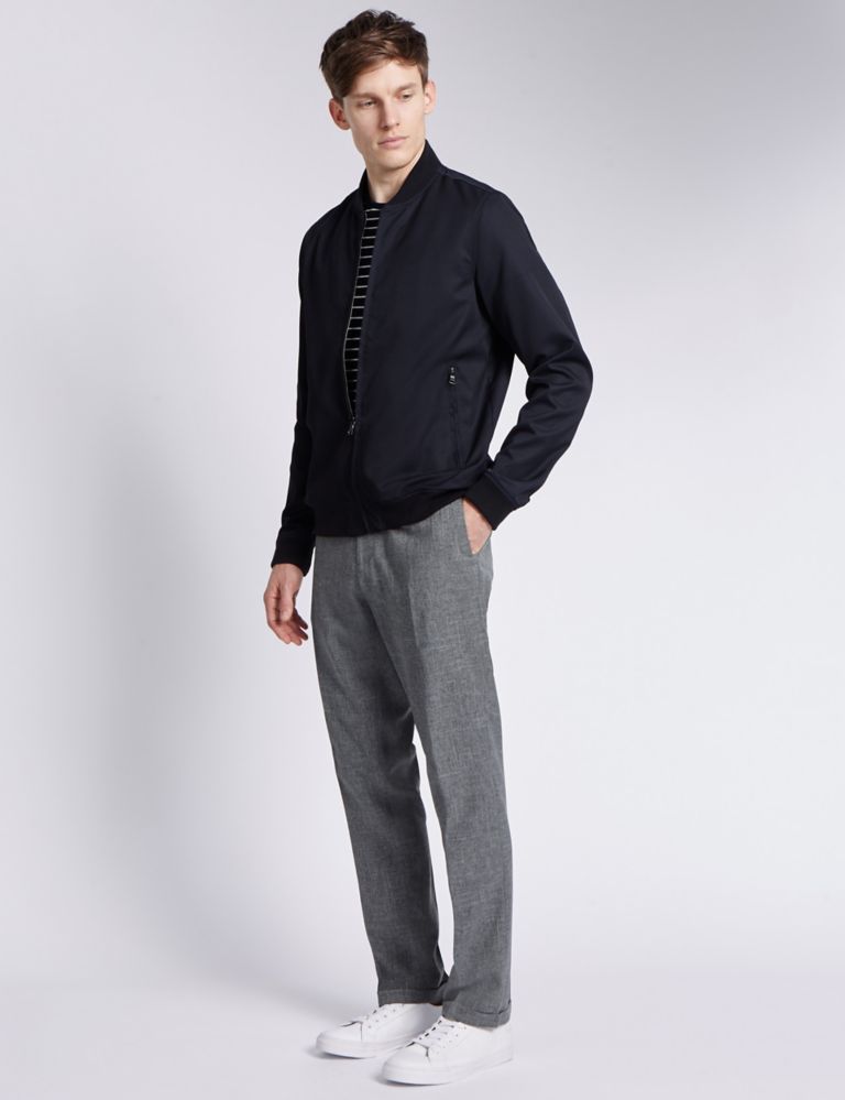 Modern Tailored Flat Front Trousers 1 of 4