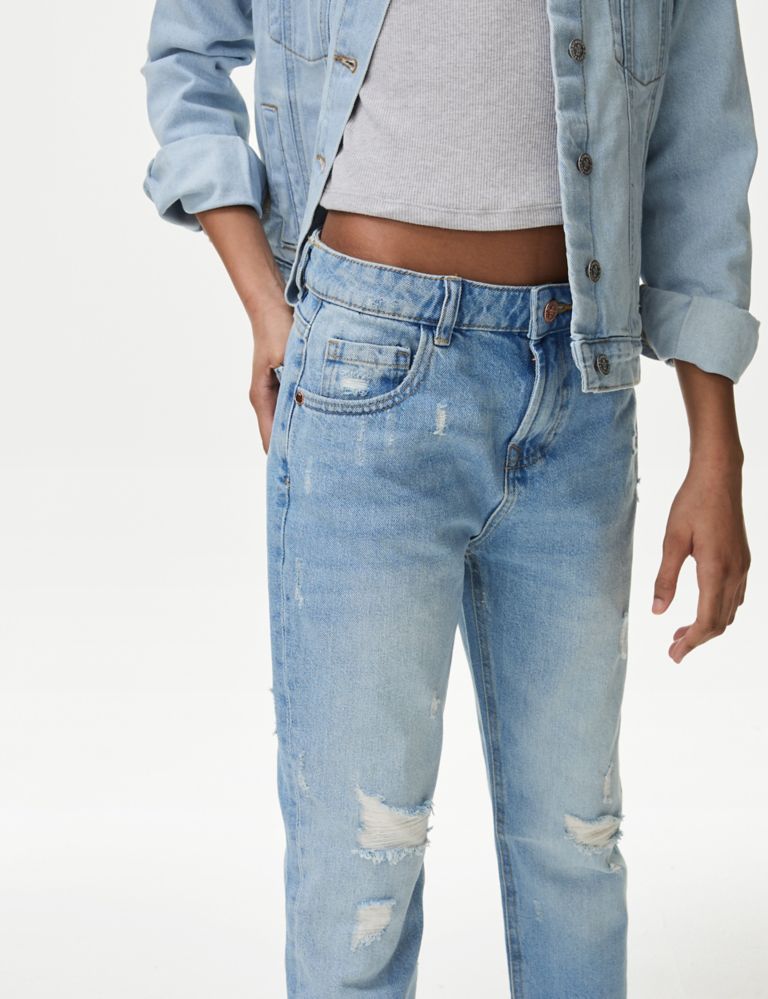 Mom Fit Light Denim Ripped Jeans (6-16 Yrs) 3 of 5