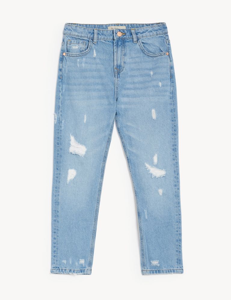 Mom Fit Light Denim Ripped Jeans (6-16 Yrs) 2 of 5
