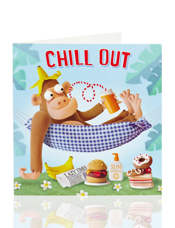 Monkey Chill Out Birthday Card Image 1 of 1