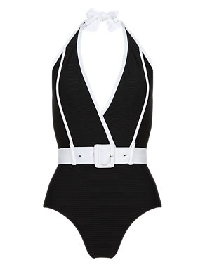 Mono Belted Halterneck Swimsuit Image 2 of 5