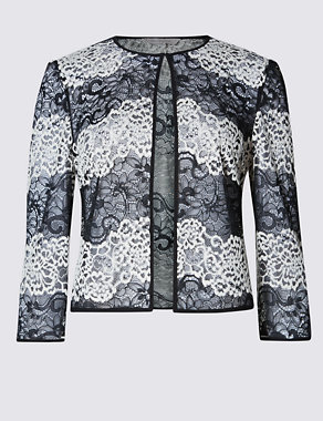 Monochrome Floral Lace Jacket Image 2 of 3