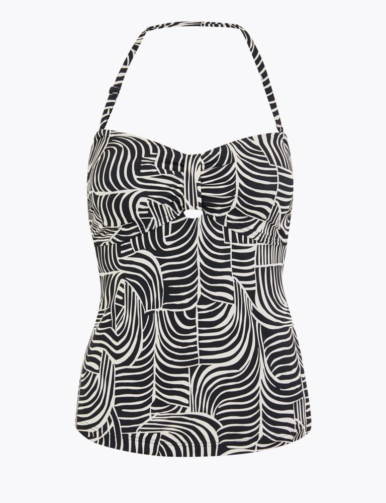 Monochrome Padded Bandeau Tankini Top | M&S Collection | M&S