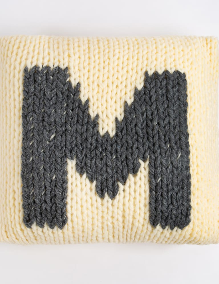 Monogram Cushion Knitting Kit Wool Couture M&S