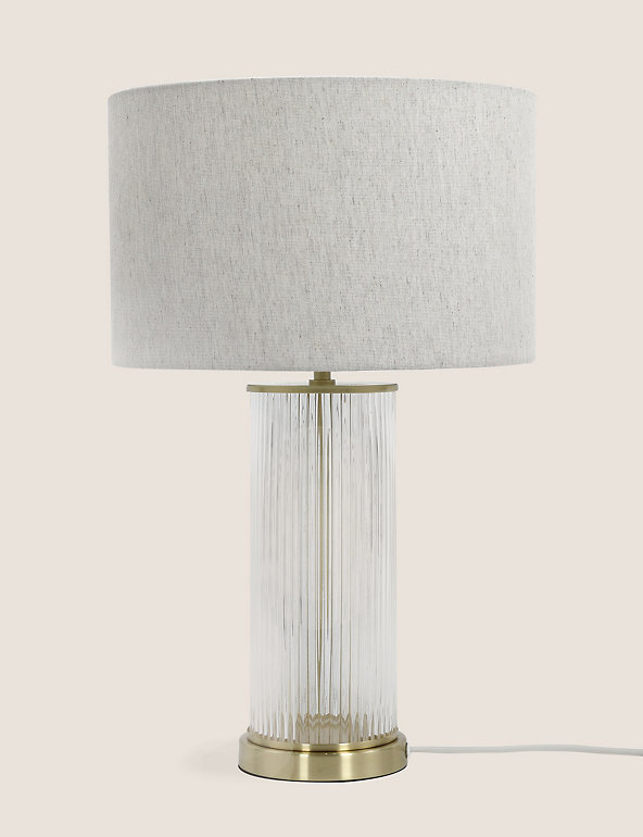 Monroe Table Lamp M S, Glass Ball Table Lamp With Velvet Look Shade Silverchair