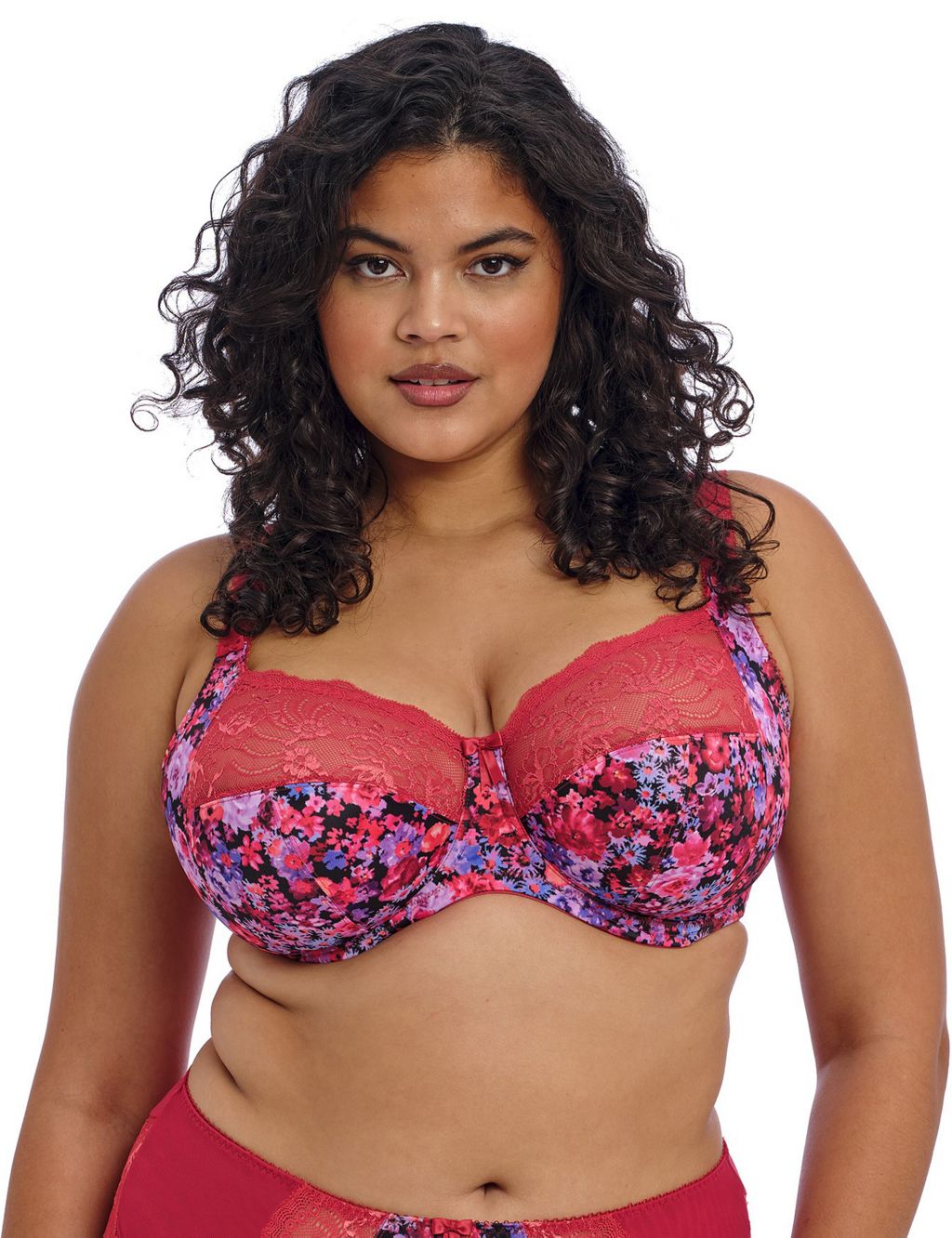 Printed Mesh Wired Extra Support Bra F-J