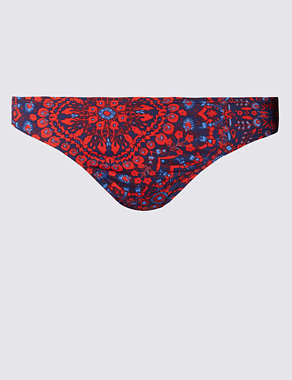 Moroc Print Side Ruched Hipster Bikini Bottoms Image 2 of 4