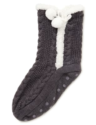 Moss Stitch Cable Knit Booties M&S Collection M&S