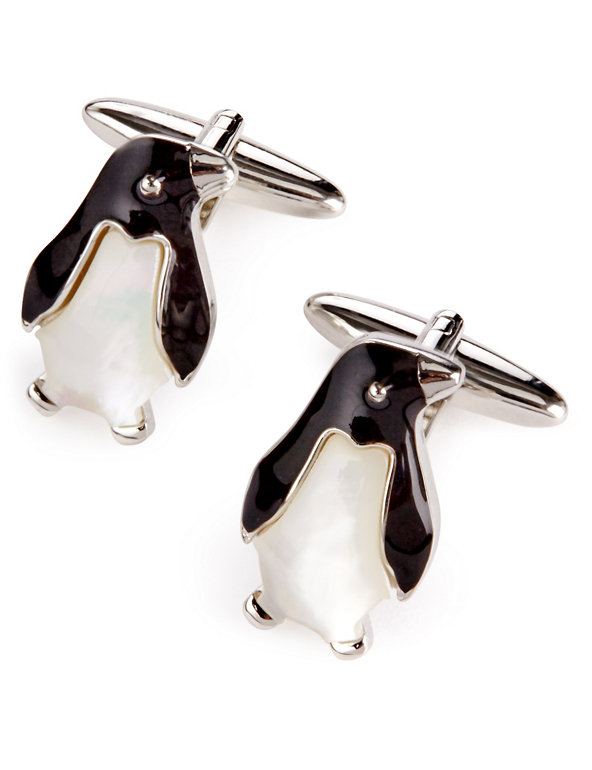 Mother of Pearl Penguin Cufflinks Image 1 of 2
