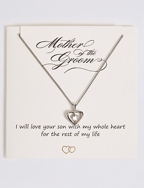 Mother of the Groom Heart Pendant Necklace Image 2 of 3