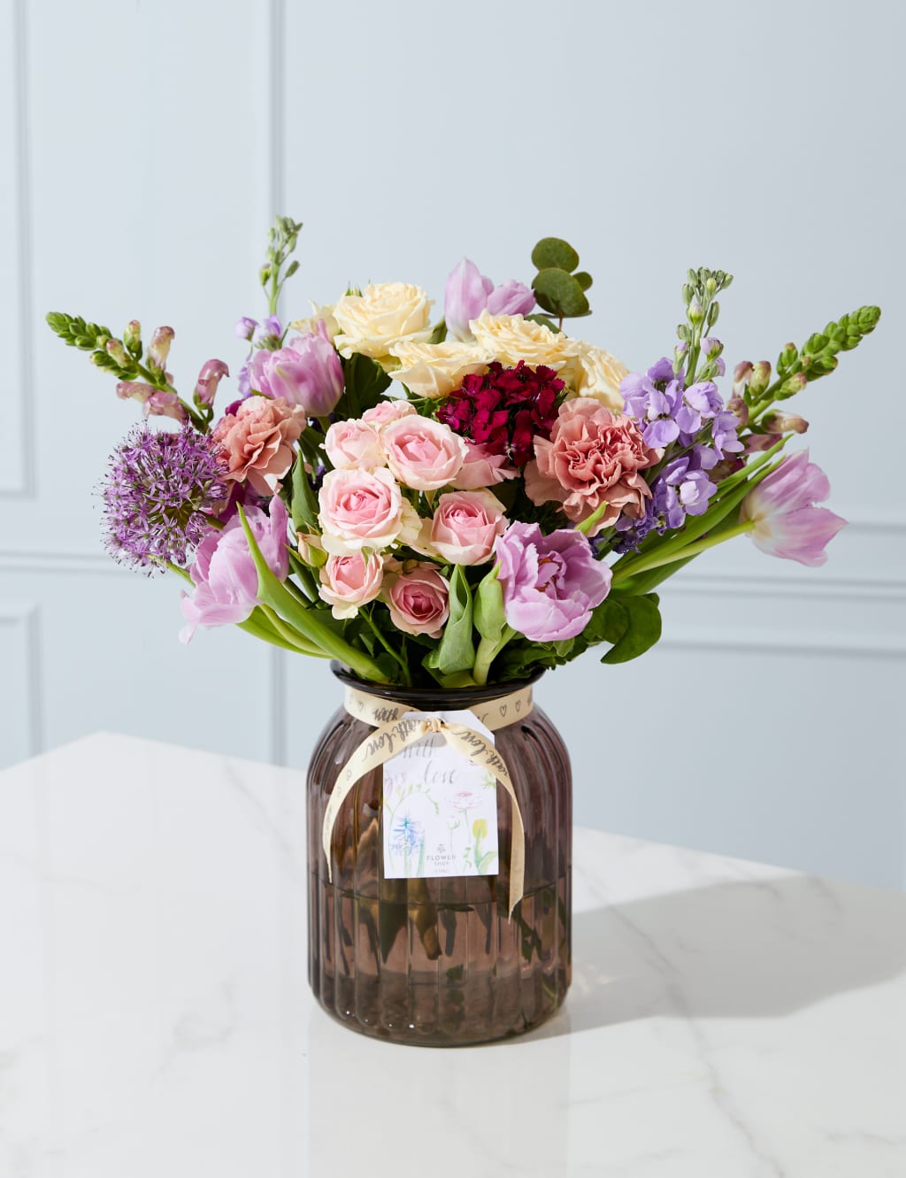 Mother s Day Rose Stocks Bouquet With Vase M S