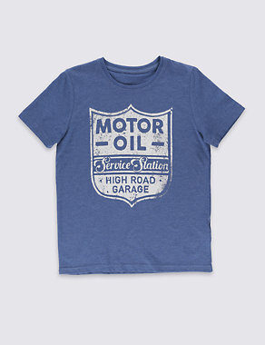 Motor Oil Slogan T-Shirt (5-14 Years) Image 2 of 3