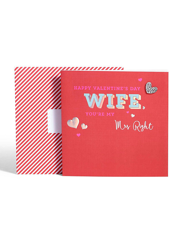 Mrs Right Wife Valentine's Day Card Image 1 of 2