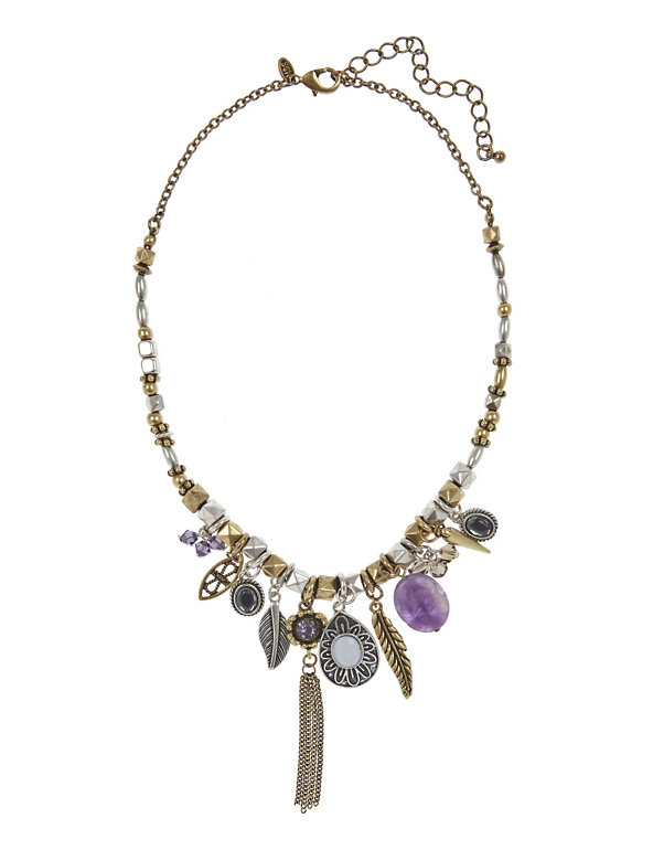 Multi-Faceted Assorted Charm Necklace Image 1 of 1