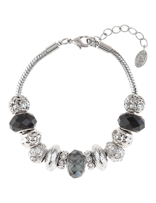 Multi-Faceted Bead & Diamanté Bracelet Image 1 of 2