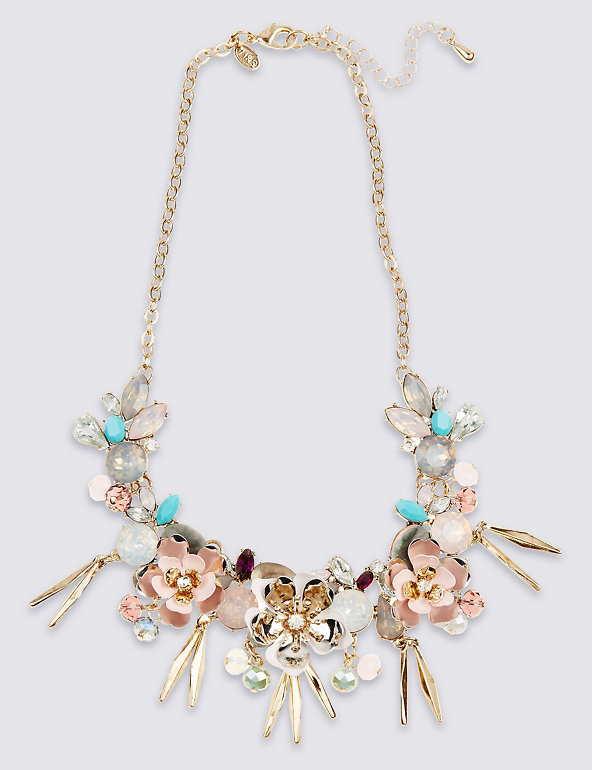 Multi Floral Collar Necklace Image 1 of 2