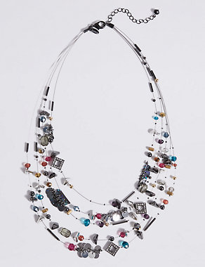 Multi Row Beaded Necklace Image 2 of 3