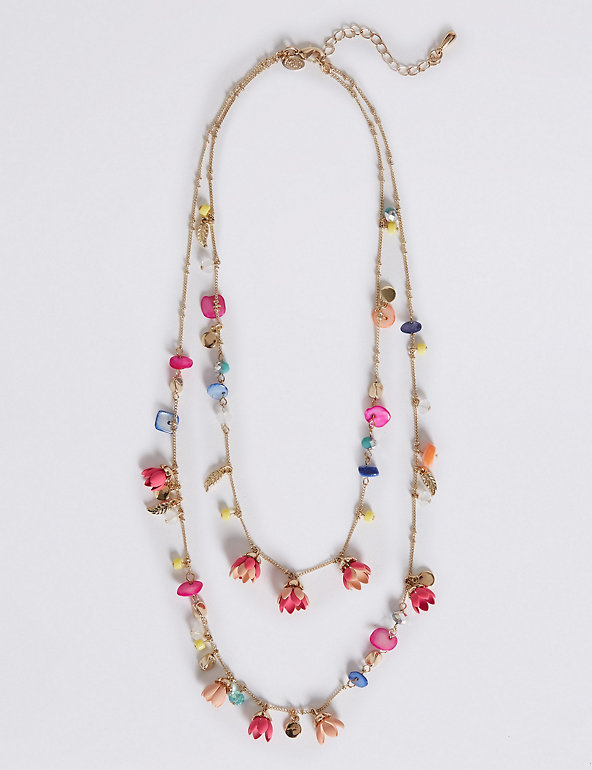 Multicolour Double Layered Necklace Image 1 of 2