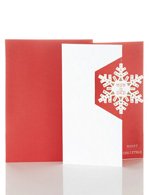 Mum & Dad 3D Snowflake Christmas Card Image 2 of 3