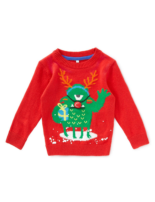 Musical Christmas Jumper with Wool (1-7 Years) Image 1 of 2