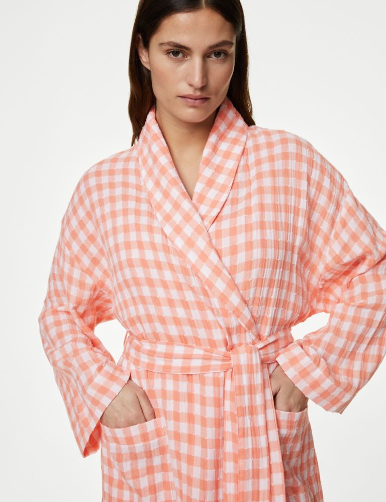 Muslin Checked Dressing Gown 5 of 6