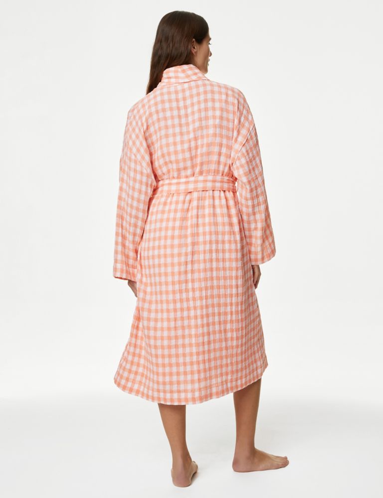 Muslin Checked Dressing Gown 6 of 6
