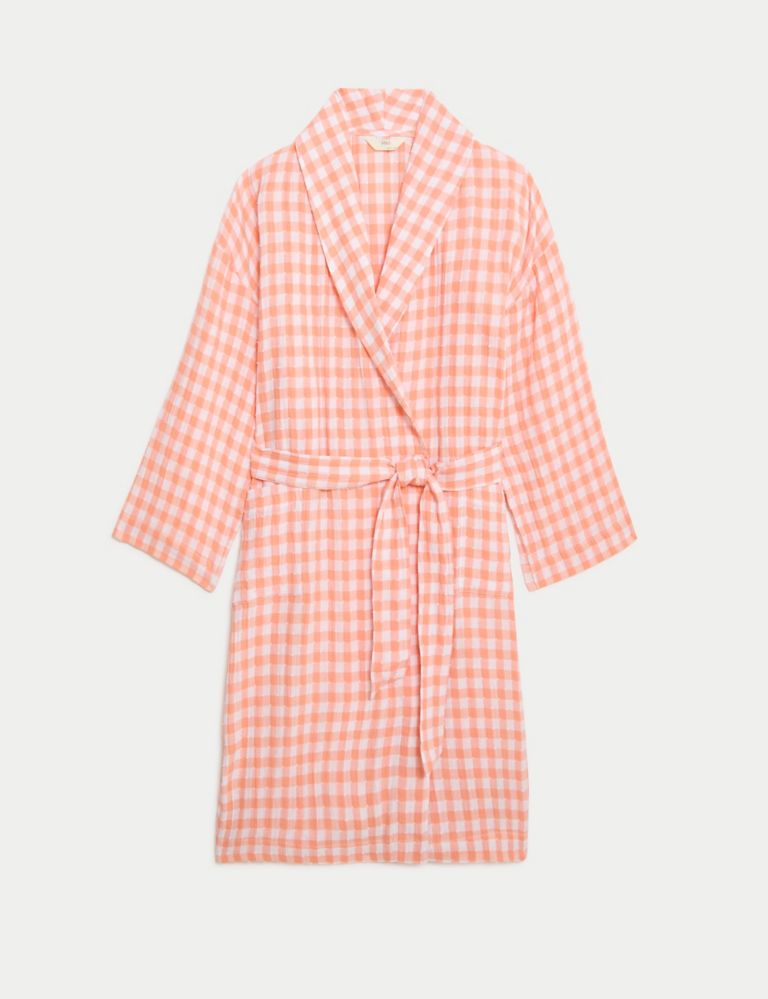 Muslin Checked Dressing Gown 3 of 6