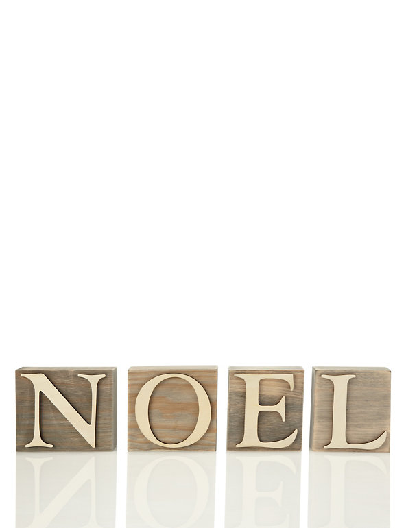 NOEL Wooden Letter Blocks Christmas Decoration Image 1 of 2