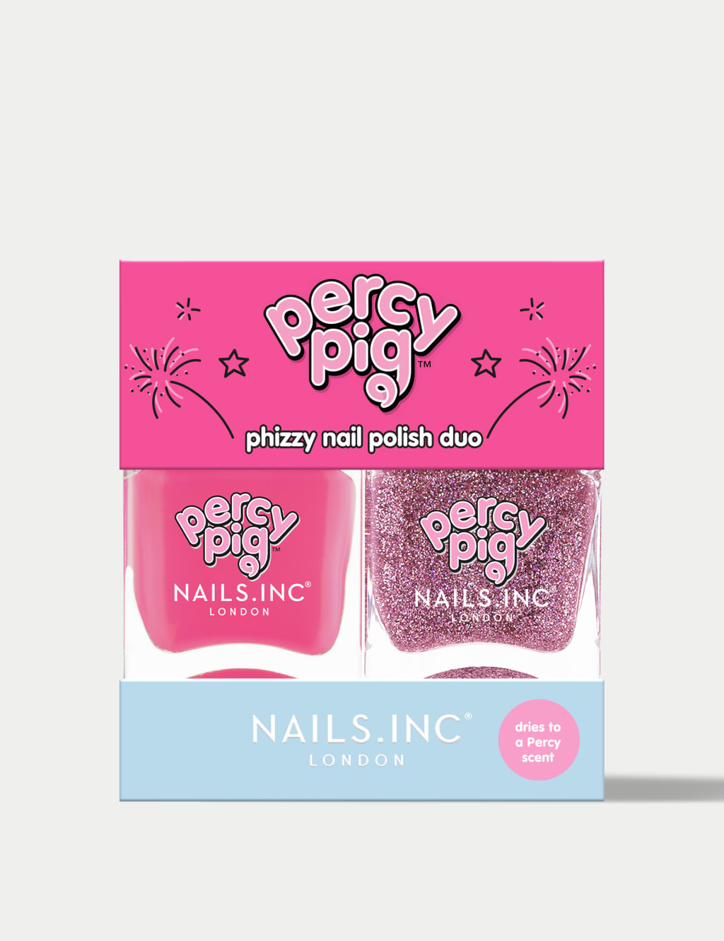 Nails.INC Percy Pig Phizzy Nail Polish Duo 2x14ml Nails Inc. M&S