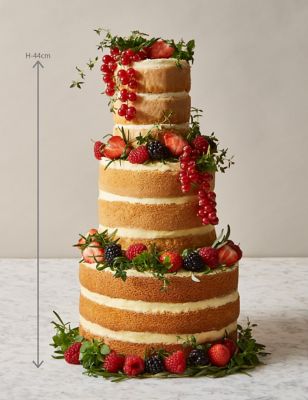 Naked Vanilla Wedding Cake 3 Tiers Serves 42 Last Order Date 26th March M S