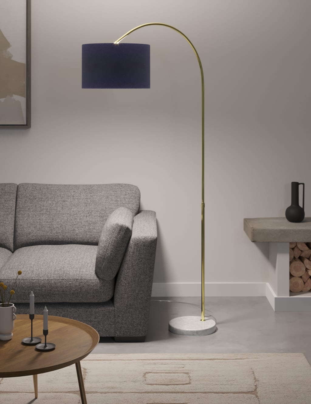 Floor lamp that curves over discount couch