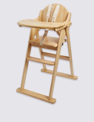 Natural Wood Folding High Chair East Coast M&S