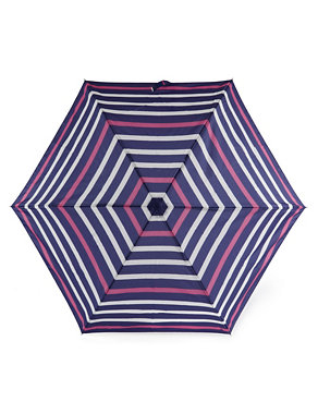 Nautical Striped Compact Umbrella with Stormwear™ Image 2 of 3