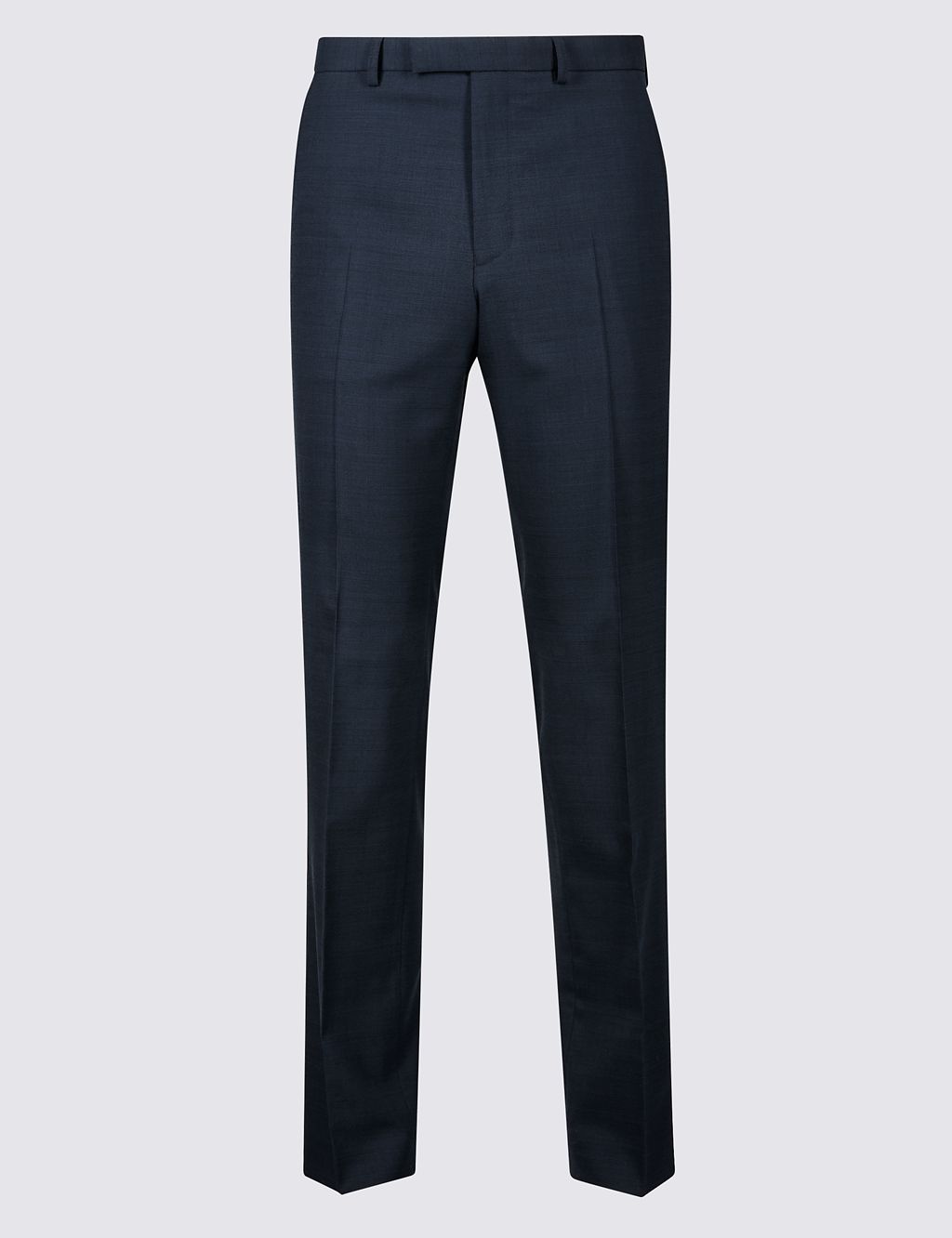 Navy Checked Tailored Fit Trousers 1 of 5