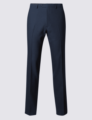 navy slim fit work trousers