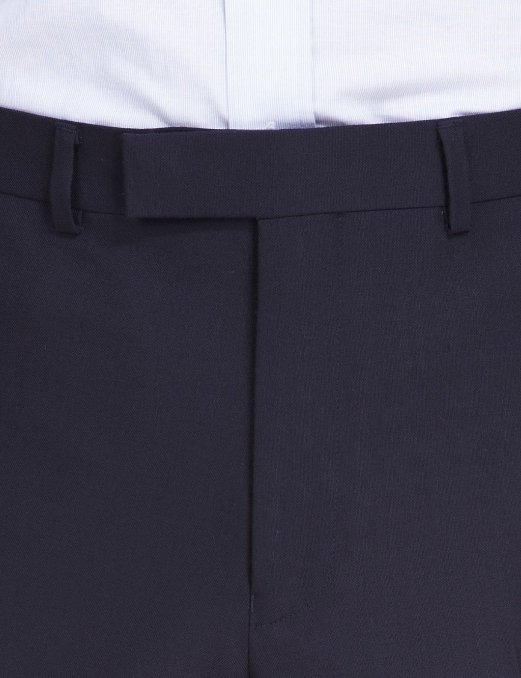 Navy Regular Fit Flat Front Trousers 4 of 7