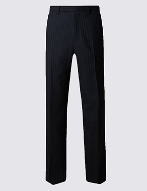 Navy Regular Fit Wool Trousers Image 2 of 3