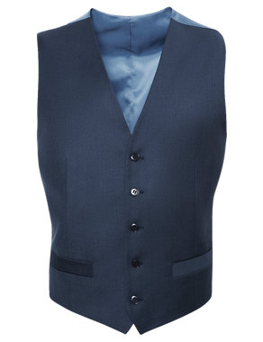 Navy Slim Fit 5 Button Waistcoat Image 2 of 6