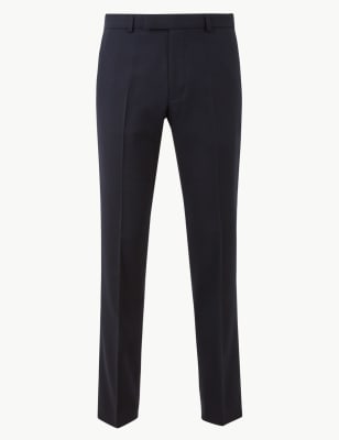 skinny fit wool trousers