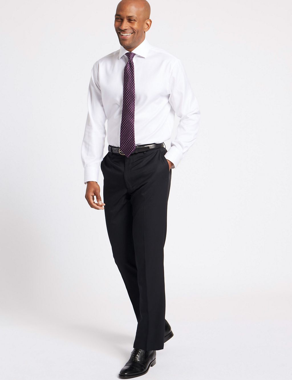 Navy Tailored Fit Trousers 2 of 6