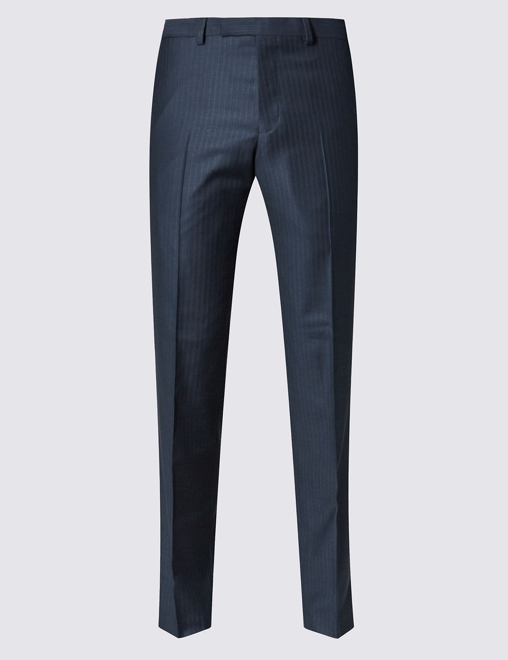 Navy Tailored Fit Wool Trousers 1 of 4