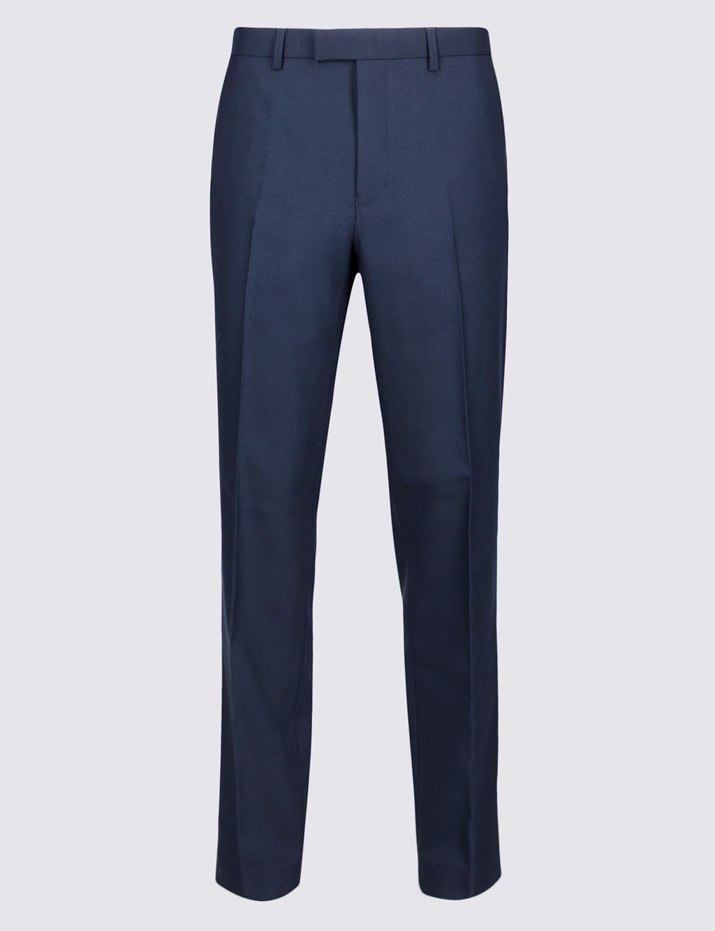 Navy Textured Slim Fit Trousers 1 of 5