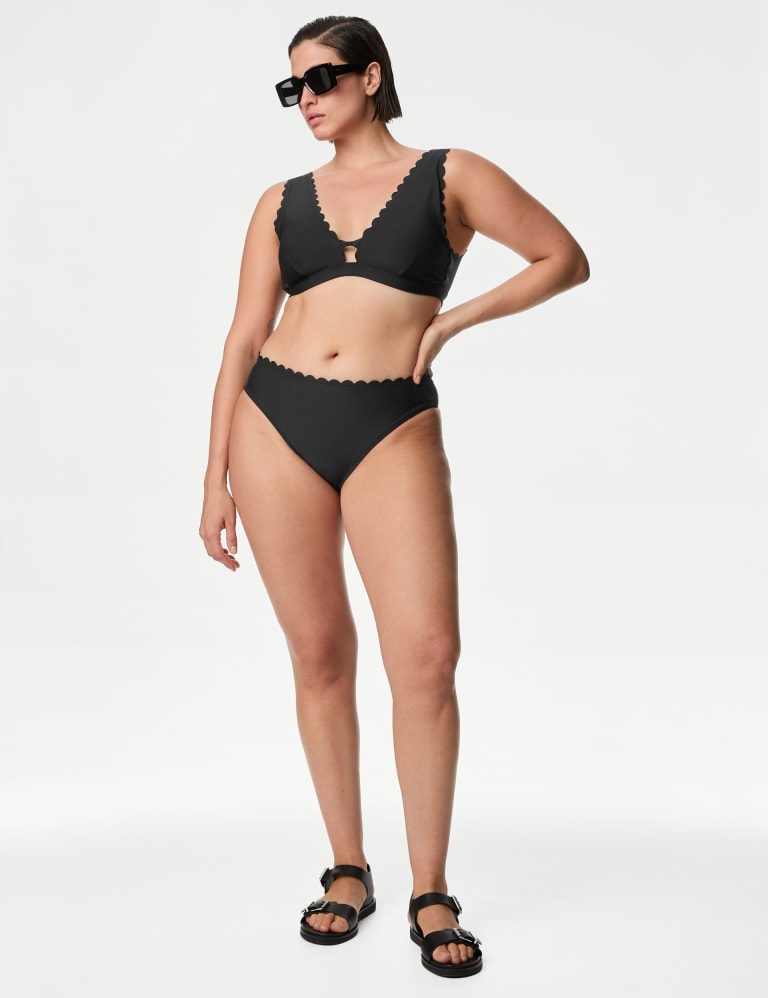 Scalloped swimsuit top clearance