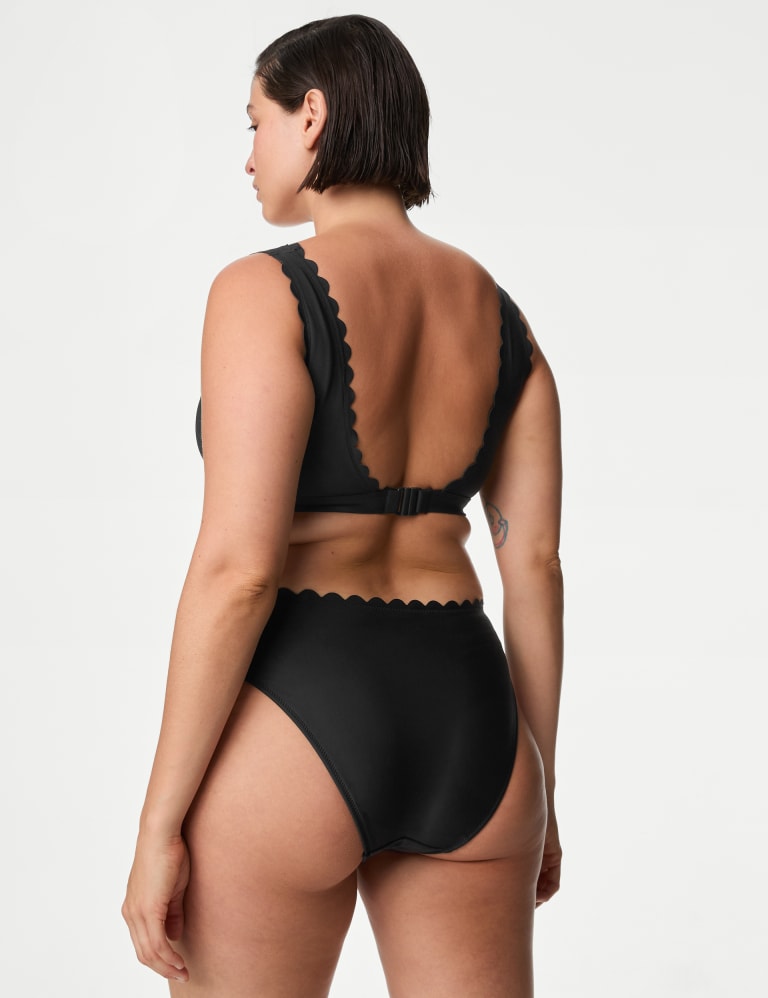 Black scallop sale bikini bottoms